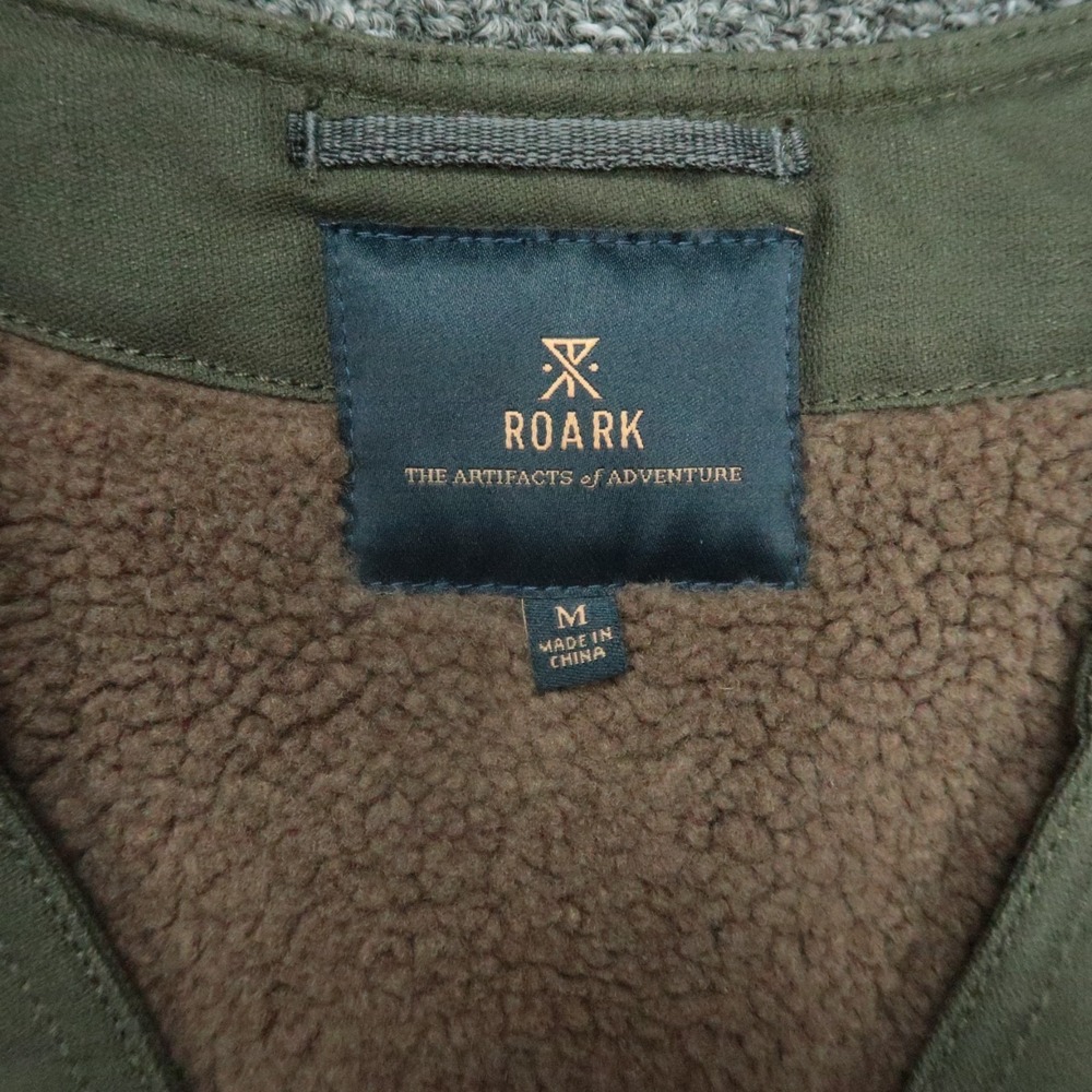 Roark Revival Vest Men Medium Gerrys Sherpa Fleece Lined Waxed Button Pockets - Picture 3 of 8